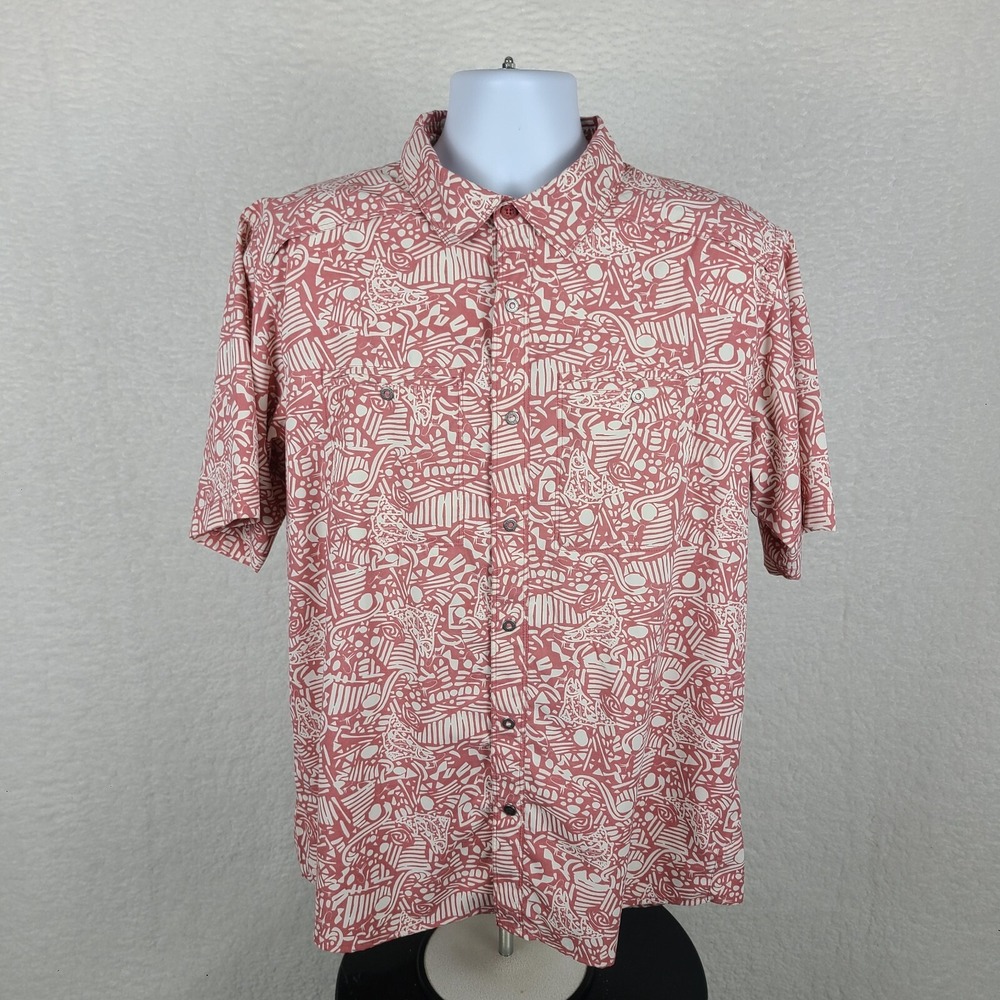 Mountain Khakis Western Snap Shirt Large Multi Color Aztec Vented Performance